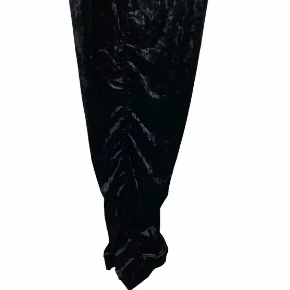 LOGO 2X black velvet drawstring ruched pants‎ - Picture 2 of 5